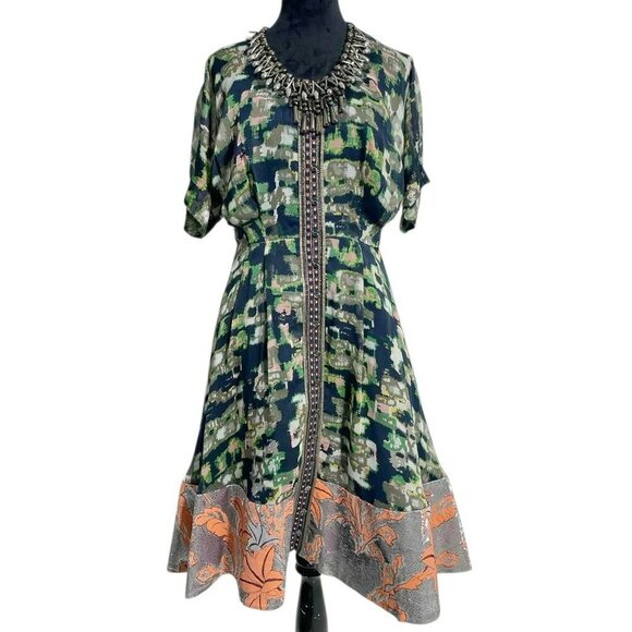Byron Lars Beauty Mark Size 4 Dress Embellished Abstract Art to Wear - Picture 1 of 7